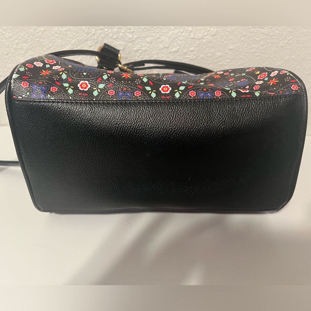 Loungefly Black and Blue Floral Skull Satchel & Wallet Set - Picture 3 of 14